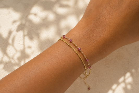 Pink Tourmaline Duet Bracelet