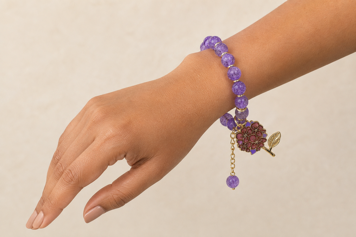 Lavender Crackle Bracelet