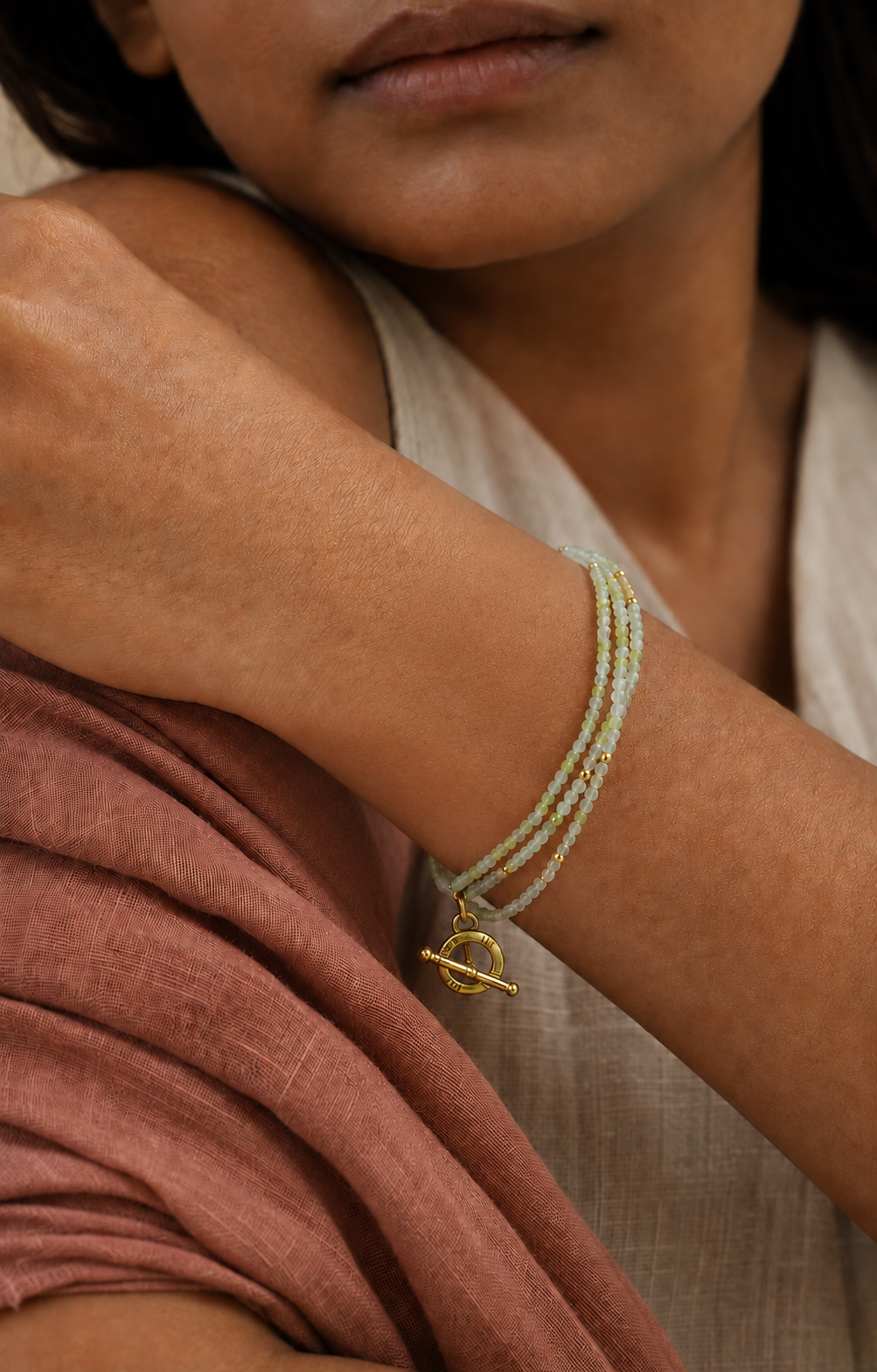 Cat Eye Wrap Bracelet (Pistachio)