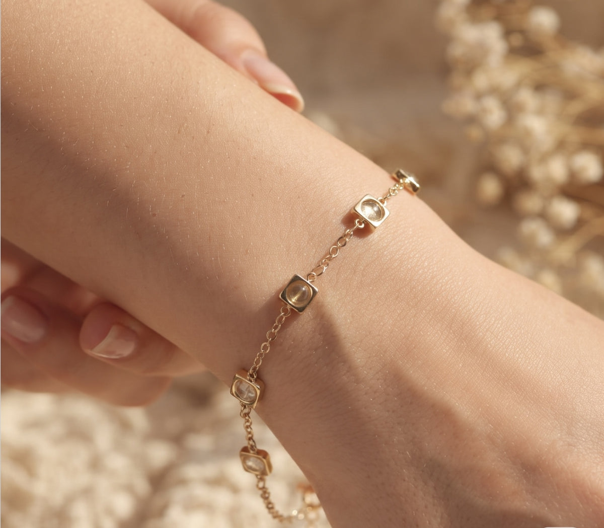 Clear Quartz Petite Drop Bracelet