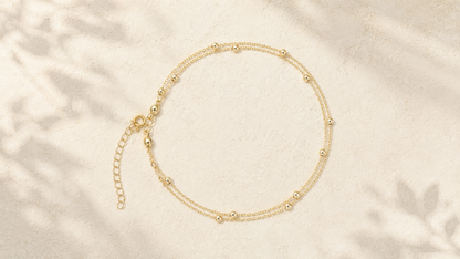 Bold Satellite Anklet (Double Layer)