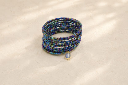 Blue Rainbow Coil Bangle