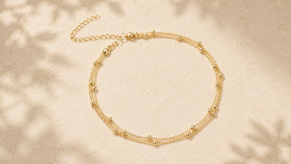 Bold Satellite Anklet (Triple Layer)