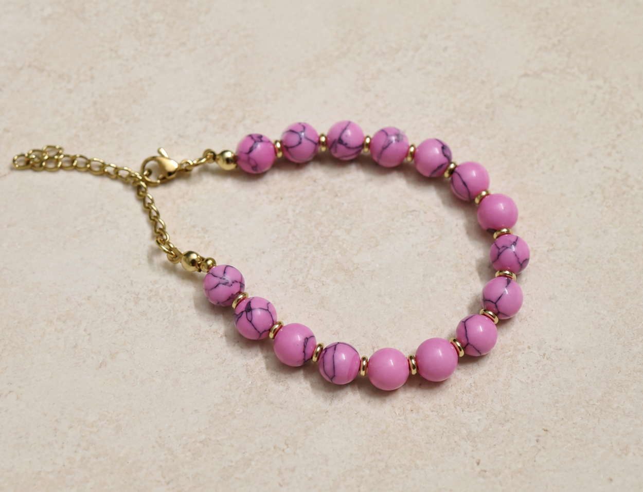 Pink Howlite Bracelet