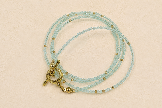 Cat Eye Wrap Bracelet (Aqua Mist)