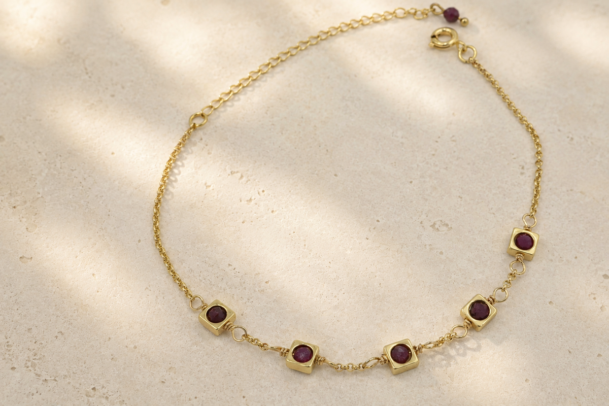 Ruby Petite Drop Bracelet