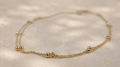 Bold Satellite Anklet (Double Layer)