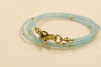 Cat Eye Wrap Bracelet (Aqua Mist)