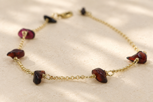 Garnet Pebble Bracelet
