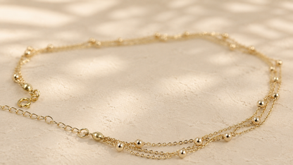 Bold Satellite Anklet (Triple Layer)
