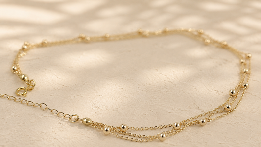 Bold Satellite Anklet (Triple Layer)