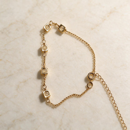 Clear Quartz Petite Drop Bracelet