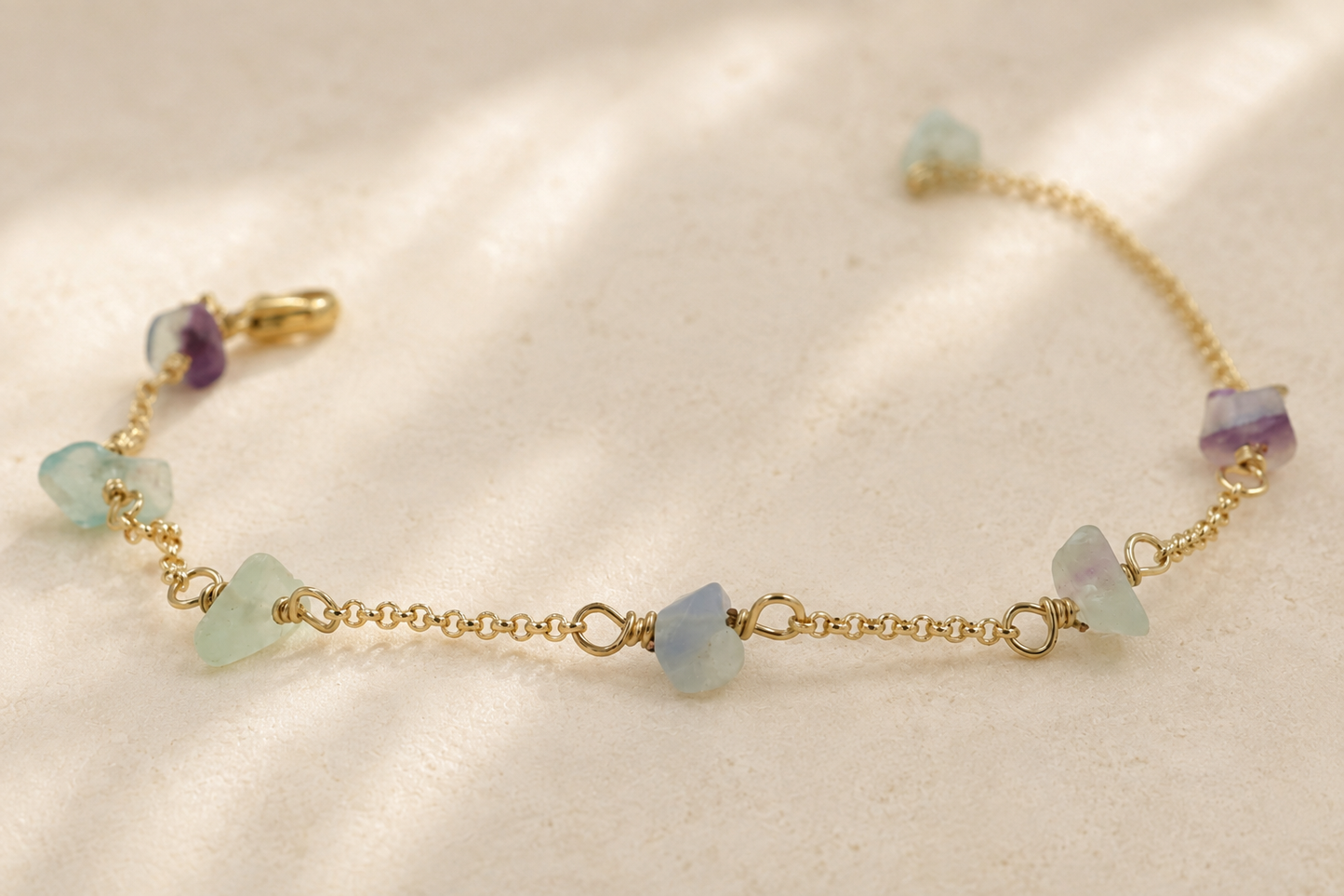 Fluorite Pebble Bracelet