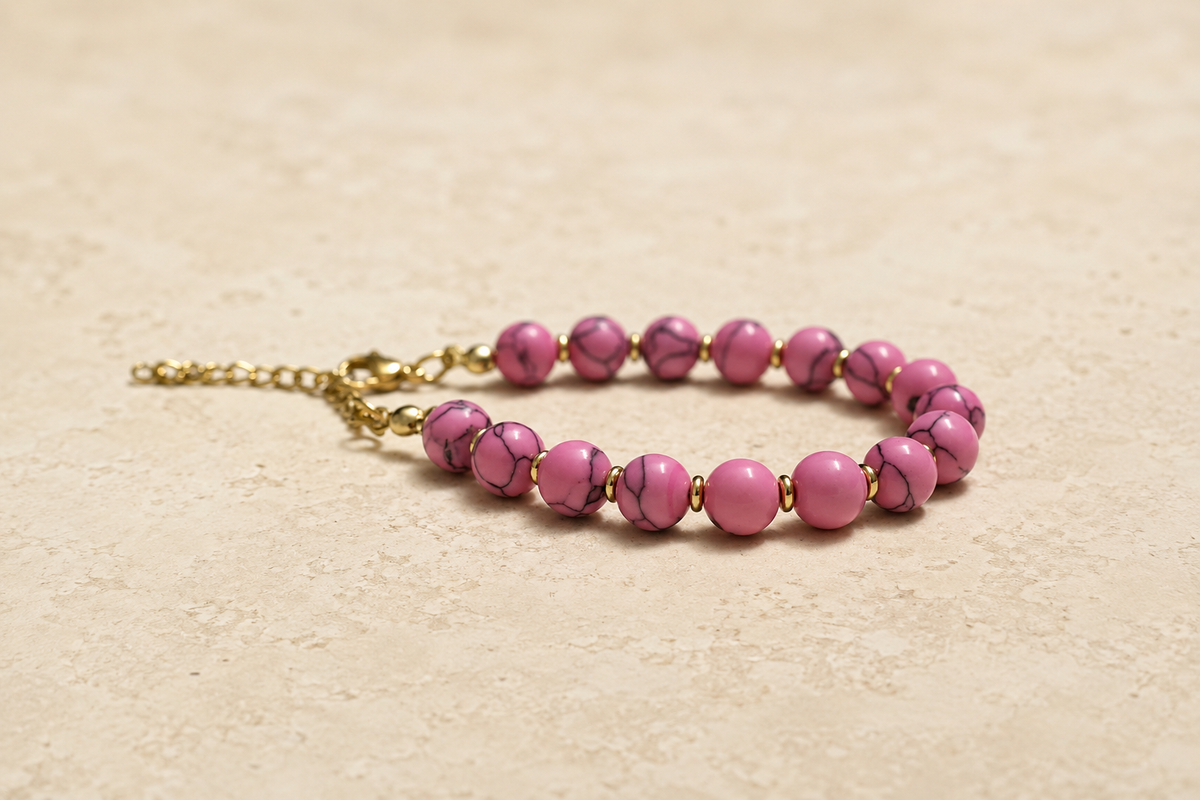 Pink Howlite Bracelet