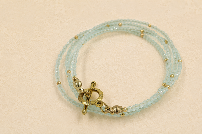 Cat Eye Wrap Bracelet (Aqua Mist)