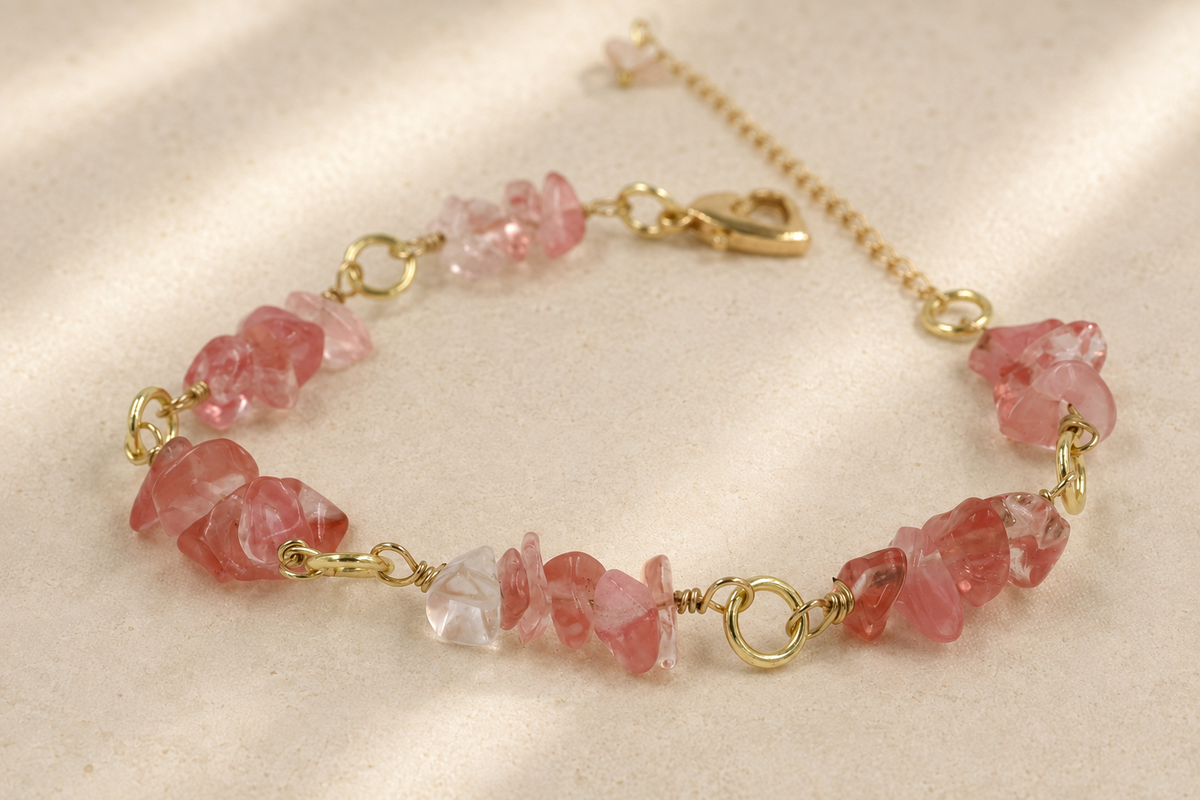 Rose Quartz Cascade Bracelet