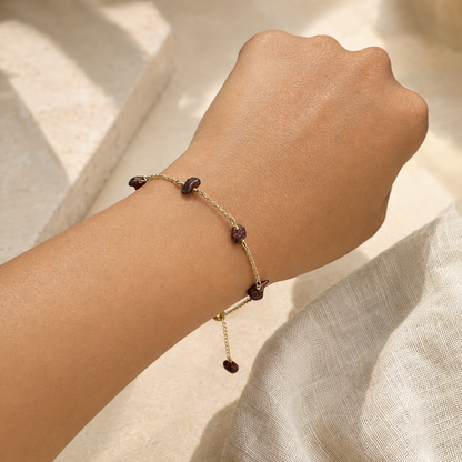 Garnet Pebble Bracelet