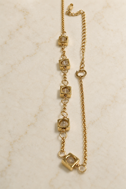 Clear Quartz Petite Drop Bracelet