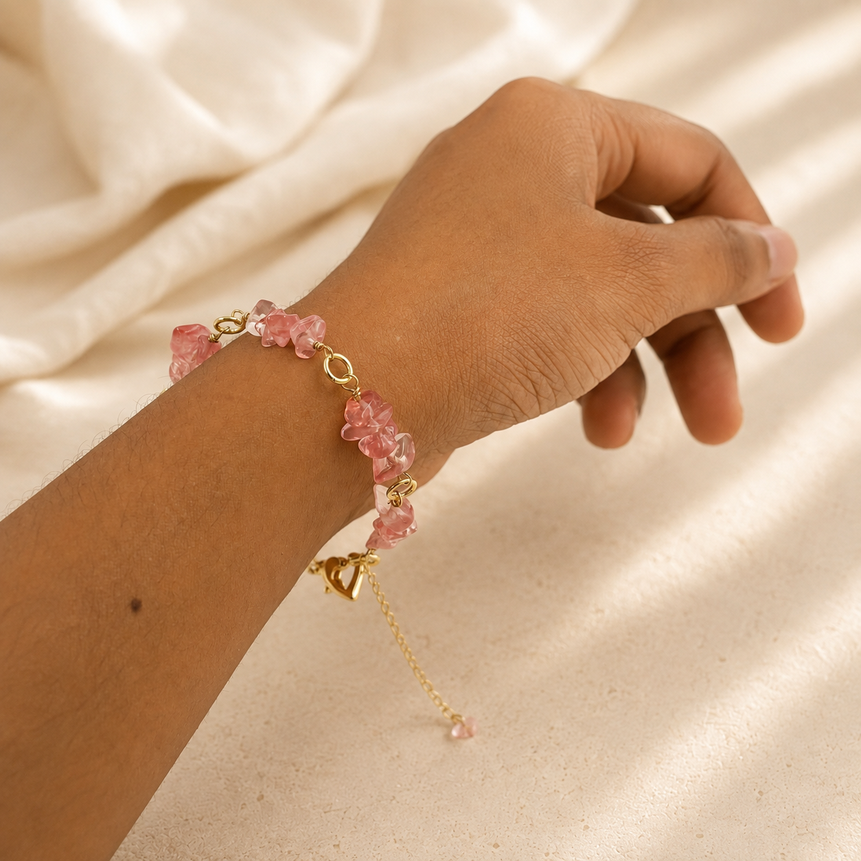 Rose Quartz Cascade Bracelet