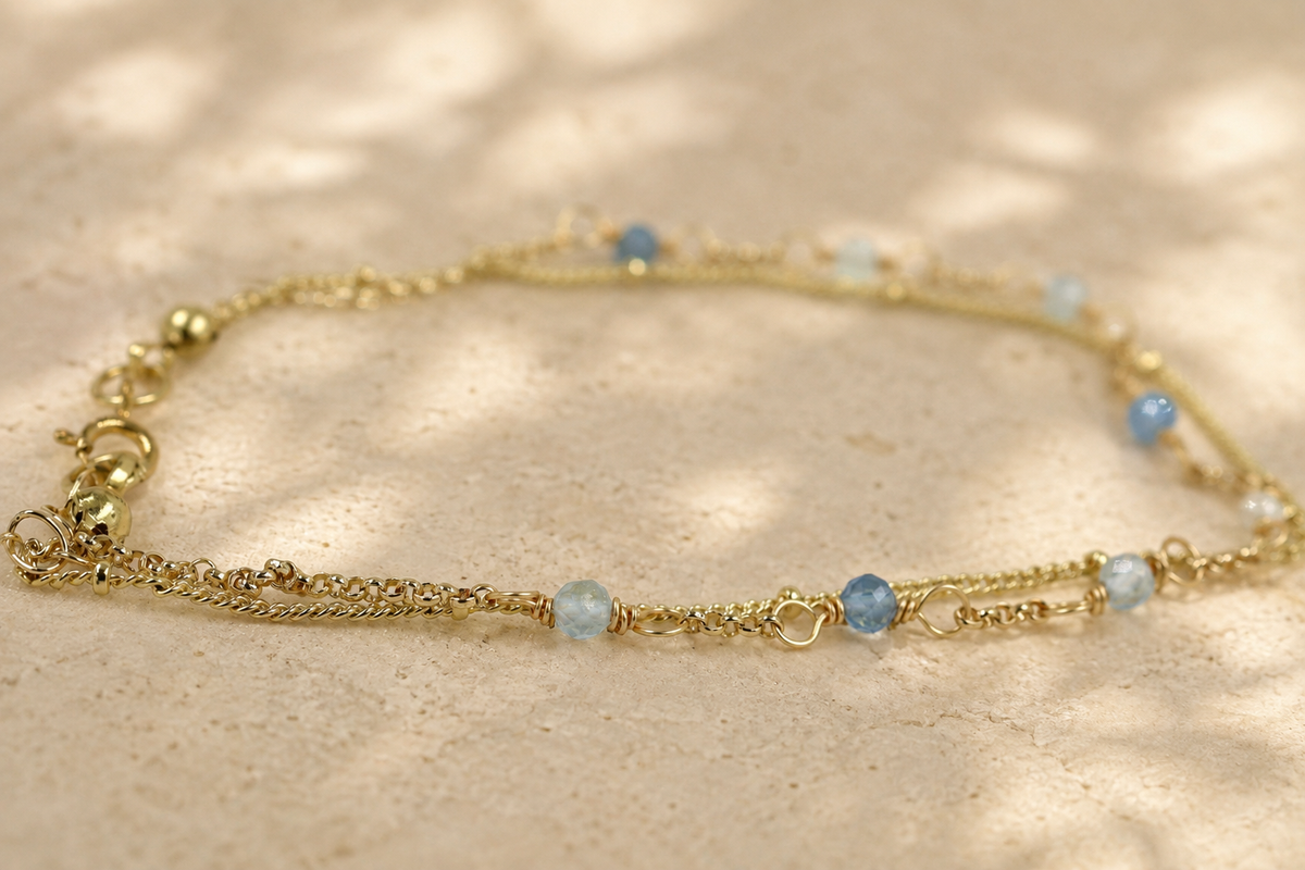 Aquamarine Duet Bracelet