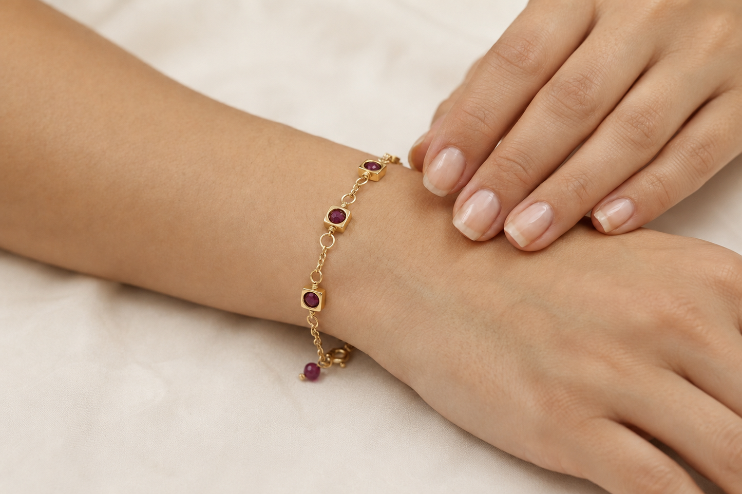 Ruby Petite Drop Bracelet