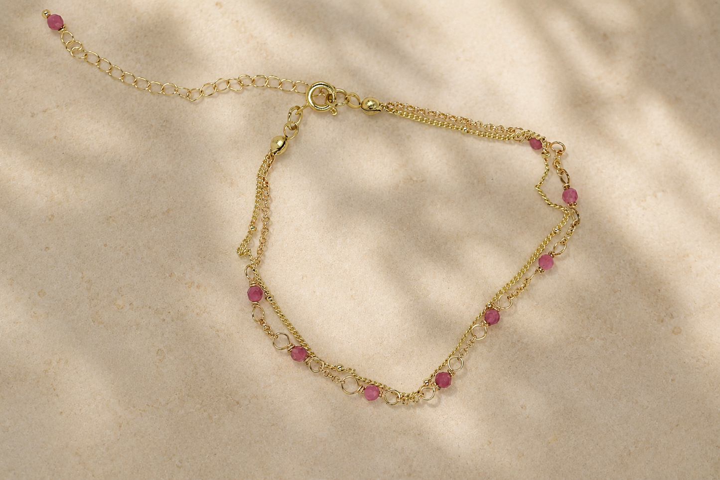 Pink Tourmaline Duet Bracelet