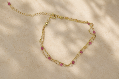 Pink Tourmaline Duet Bracelet