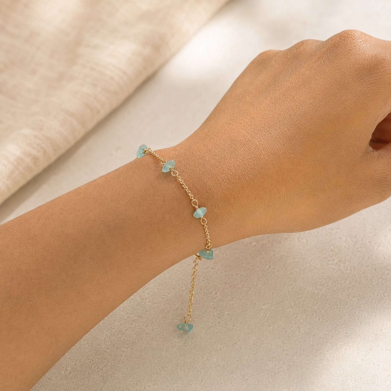 Apatite Pebble Bracelet