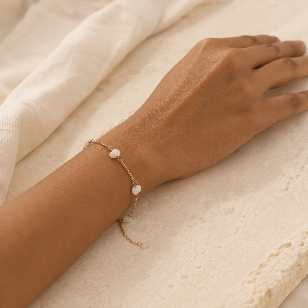 Moonstone Pebble Bracelet