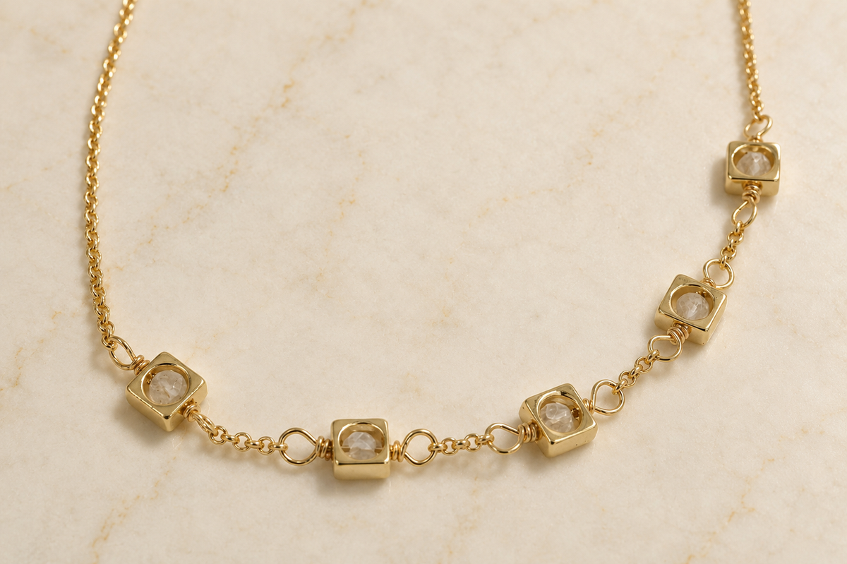 Clear Quartz Petite Drop Bracelet
