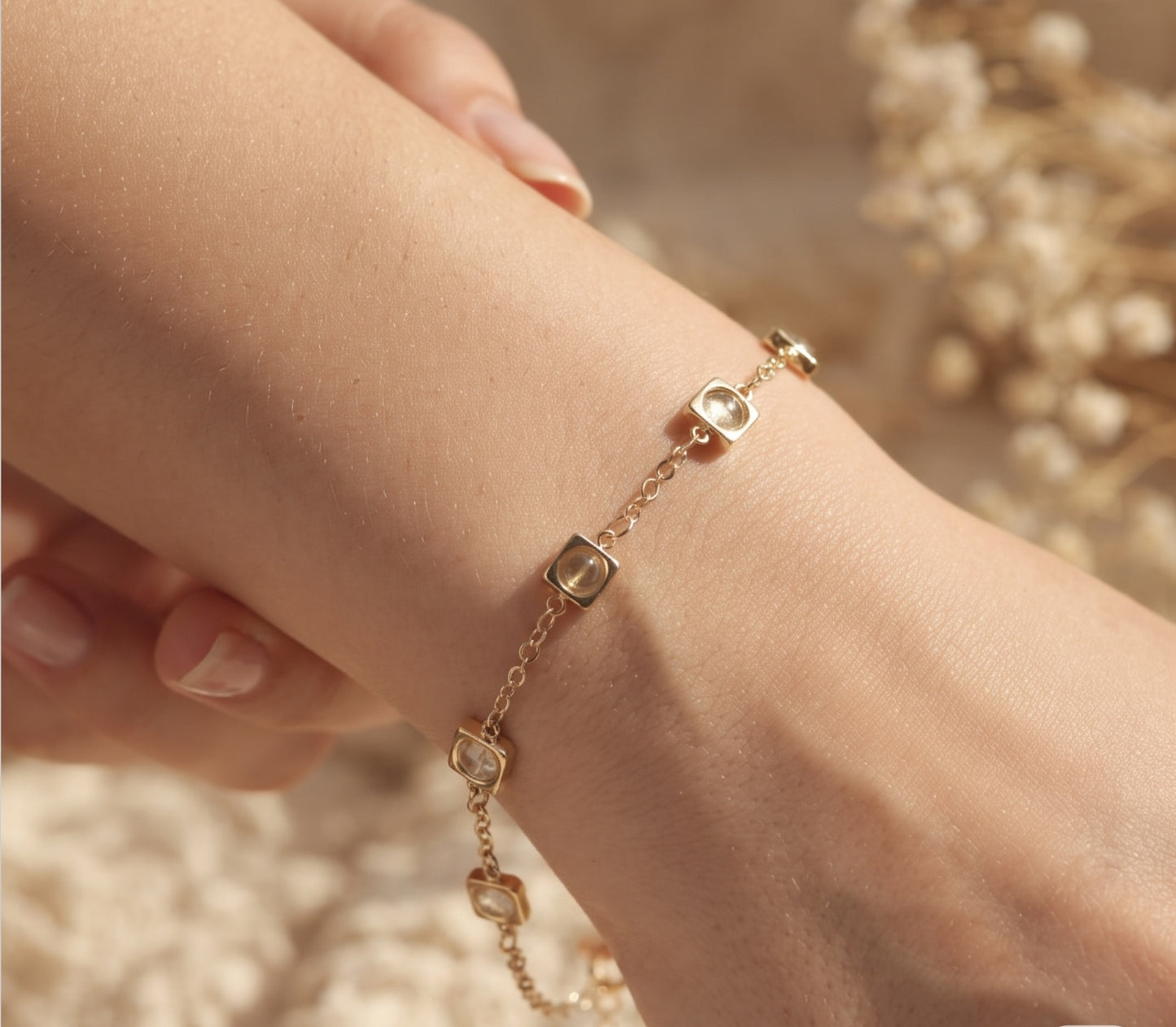 Clear Quartz Petite Drop Bracelet